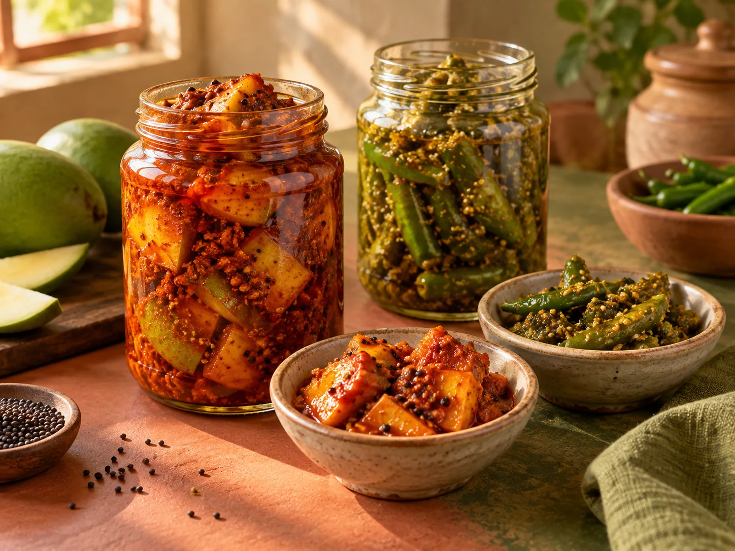Illustrative jars of pickles